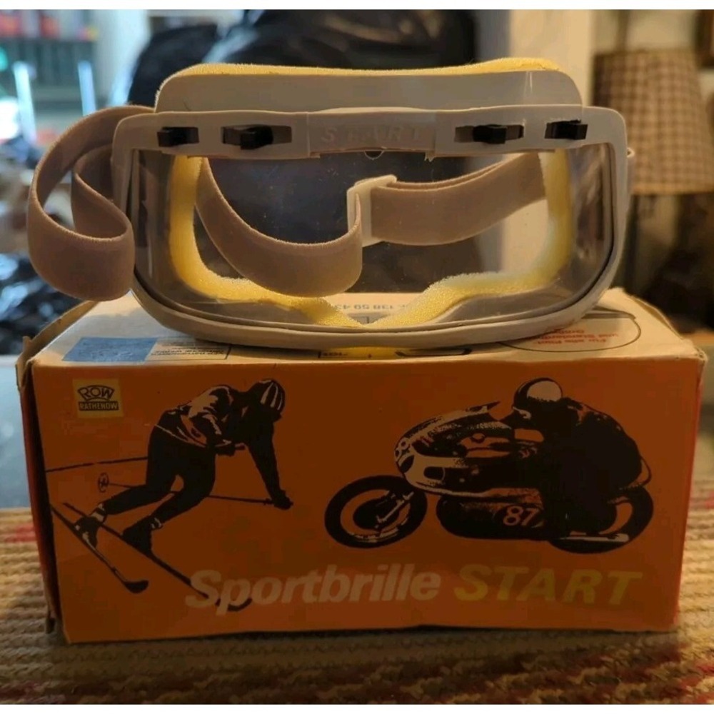 Vintage‎ NOS Retro Sport Goggles Row Rathenow Snowmobile Ski Germany 1970s READ
